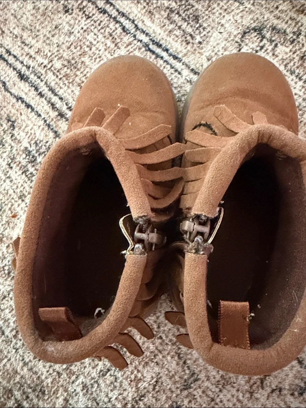 Carter’s Brown Fringe Ankle Boots - Suede Toddler Shoes Size 7